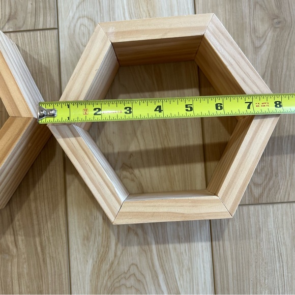 Real wood 8” hexagon decor, set of 2 - Picture 5 of 5